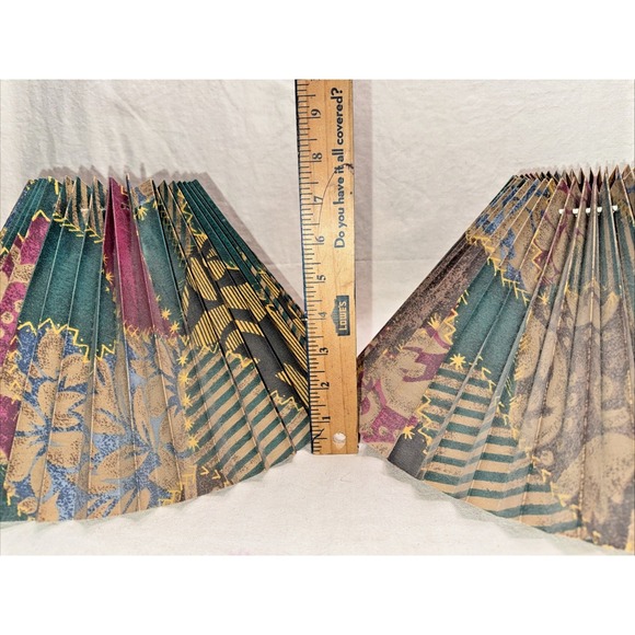 Vintage Pair Pleated Floral Lampshades 15" Flared Fabric Vinyl Backed - Picture 2 of 14